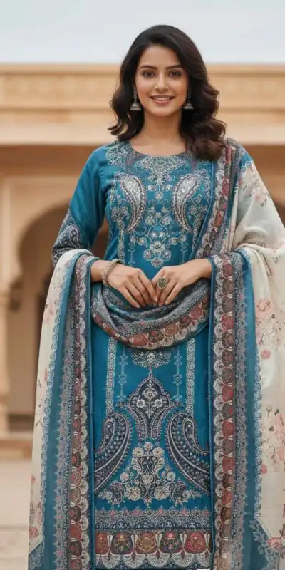BE 438 Blue Chinon Salwar Suit Perfect for Wedding, Party, Temple Visit, Reception, Karwa Chauth – . Grab it for ₹1799. Delivery 4-6 Working Days. | Jump Suits, Straight Suits, Casual Suits, Creative suits, Designer Suits, Palazzo Suits, Party Wear Suits, Patiala Suits, Salwar suit