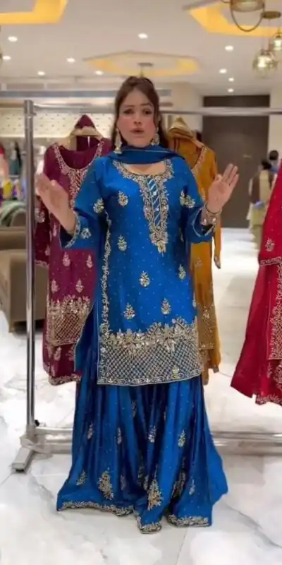 NF 1249 Blue Color Chinon Silk Salwar Suit with Embroidery Work. Online Get it for ₹2149. Delivery 4-6 Working Days. Shop now. | Jump Suits, Straight Suits, Casual Suits, Creative suits, Designer Suits, Palazzo Suits, Party Wear Suits, Patiala Suits, Salwar suit