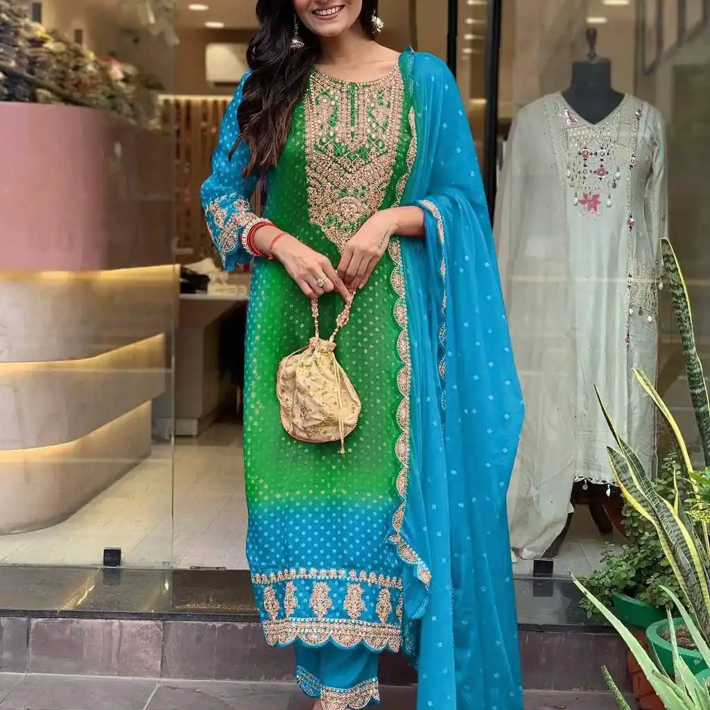 MF 1004 Blue Chinoon Silk Salwar Suit with Embroidery Work. Available at ₹1749 only. Delivery 4-6 Working Days. Shop now. | Jump Suits, Straight Suits, Tops & Bottoms, Track Suits, Trendy Wear, Casual Suits, Creative suits, Designer Suits, Palazzo Suits, Party Wear Suits, Patiala Suits, Salwar suit