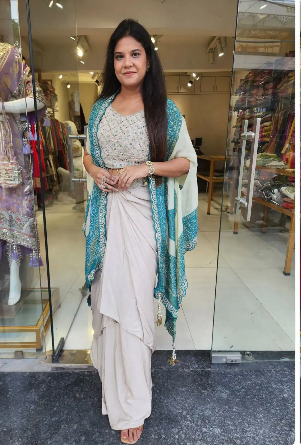 BB 53 Blue Crap Silk Dhoti Suit. Perfect for Wedding, Party, Anniversary, Holi, Temple Visit – Available at ₹2599 only. Delivery 4-6 Working Days. | Jump Suits, Straight Suits, Casual Suits, Creative suits, Designer Suits, Palazzo Suits, Party Wear Suits, Patiala Suits, Salwar suit