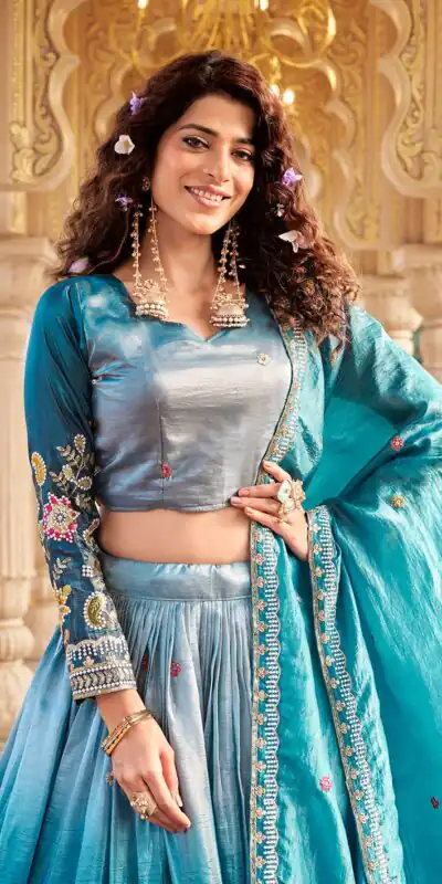 Ram 159 Blue Gold Crush Lehenga Choli Perfect for Wedding, Party, Ethnic Day, Karwa Chauth, Sangeet – . Special Price ₹2649. Delivery 4-6 Working Days. | Bollywood Lehenga, Creative Lehenga, Designer Lehenga, Embroidered Lehenga, Lehenga, Party Wear Lehenga