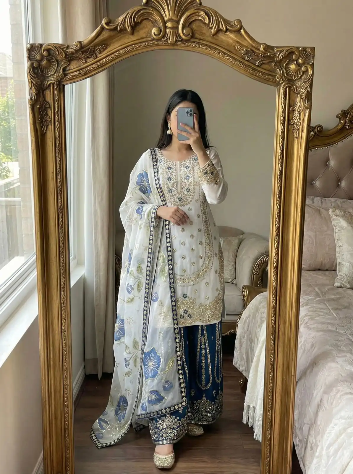 NSR 884 Blue Organza Silk Salwar Suit with Digital Print & Embroidery Work. Introductory Price ₹2149. Delivery 4-6 Working Days. Shop now. | Jump Suits, Straight Suits, Casual Suits, Creative suits, Designer Suits, Palazzo Suits, Party Wear Suits, Patiala Suits, Salwar suit