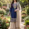SR 1694 Blue Organza Silk Salwar Suit with Embroidery Work & Lace Work. Exclusive Offer ₹1999. Delivery 4-6 Working Days. Shop now. | Jump Suits, Straight Suits, Casual Suits, Creative suits, Designer Suits, Palazzo Suits, Party Wear Suits, Patiala Suits, Salwar suit