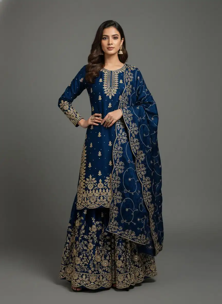 SRK 5319 Blue in Organza Silk Embroidery Work & Lace Work Salwar Suit . Now at just ₹2549. Delivery 4-6 Working Days. Shop now. | Jump Suits, Straight Suits, Casual Suits, Creative suits, Designer Suits, Palazzo Suits, Party Wear Suits, Patiala Suits, Salwar suit
