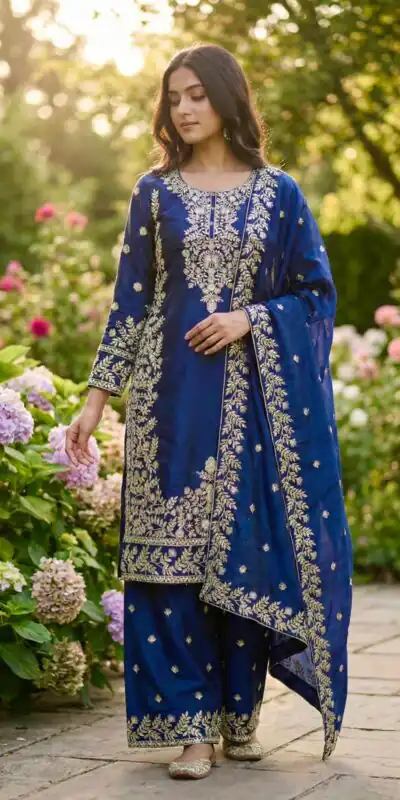 SRK 5316 Blue Organza Silk Salwar Suit Perfect for Wedding, Party, Makar Sankranti, Eid, Durga Puja – . Affordable Price ₹2149. Delivery 4-6 Workin | Jump Suits, Straight Suits, Tops & Bottoms, Track Suits, Trendy Wear, Casual Suits, Creative suits, Designer Suits, Palazzo Suits, Party Wear Suits, Patiala Suits, Salwar suit