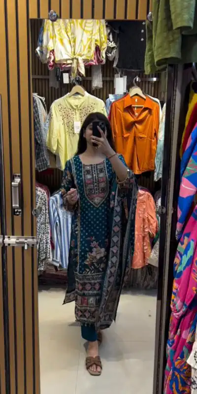 BE 439 Blue Printed Chinon Salwar Suit with Lace Work & Mirror Work. Affordable Price ₹1799. Delivery 4-6 Working Days. Shop now. | Jump Suits, Straight Suits, Casual Suits, Creative suits, Designer Suits, Palazzo Suits, Party Wear Suits, Patiala Suits, Salwar suit