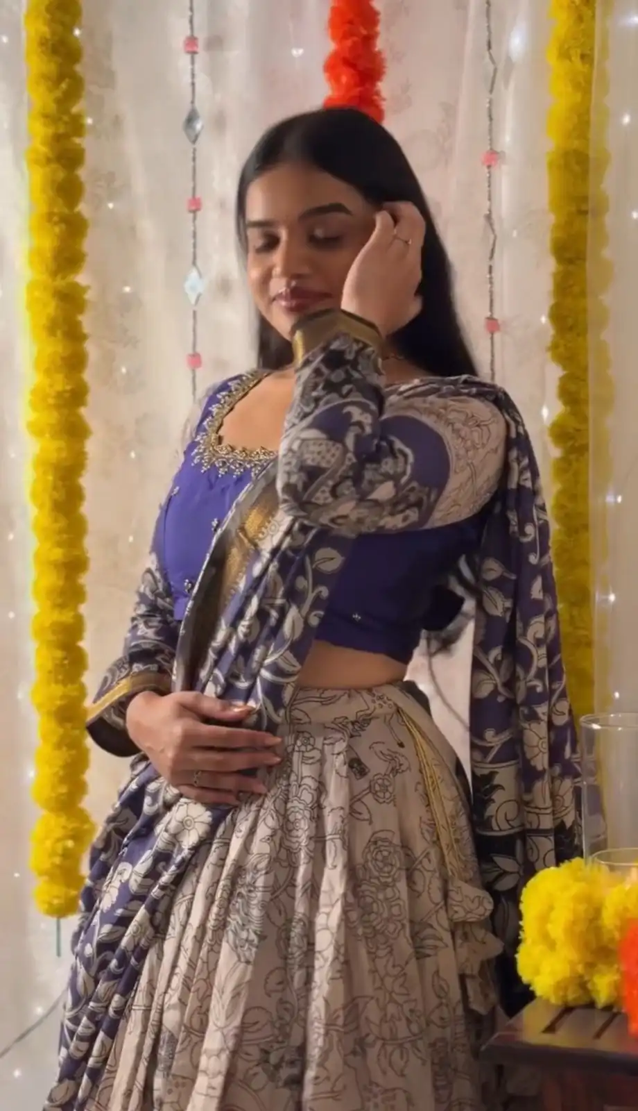 PC 562 Blue in Rion Cotton Kalamkari Print Lehenga Choli . Wedding, Party, Festive, Events, Now at just ₹2149. Delivery 4-6 Working Days. Shop now. | Bollywood Lehenga, Creative Lehenga, Designer Lehenga, Embroidered Lehenga, Lehenga, Party Wear Lehenga