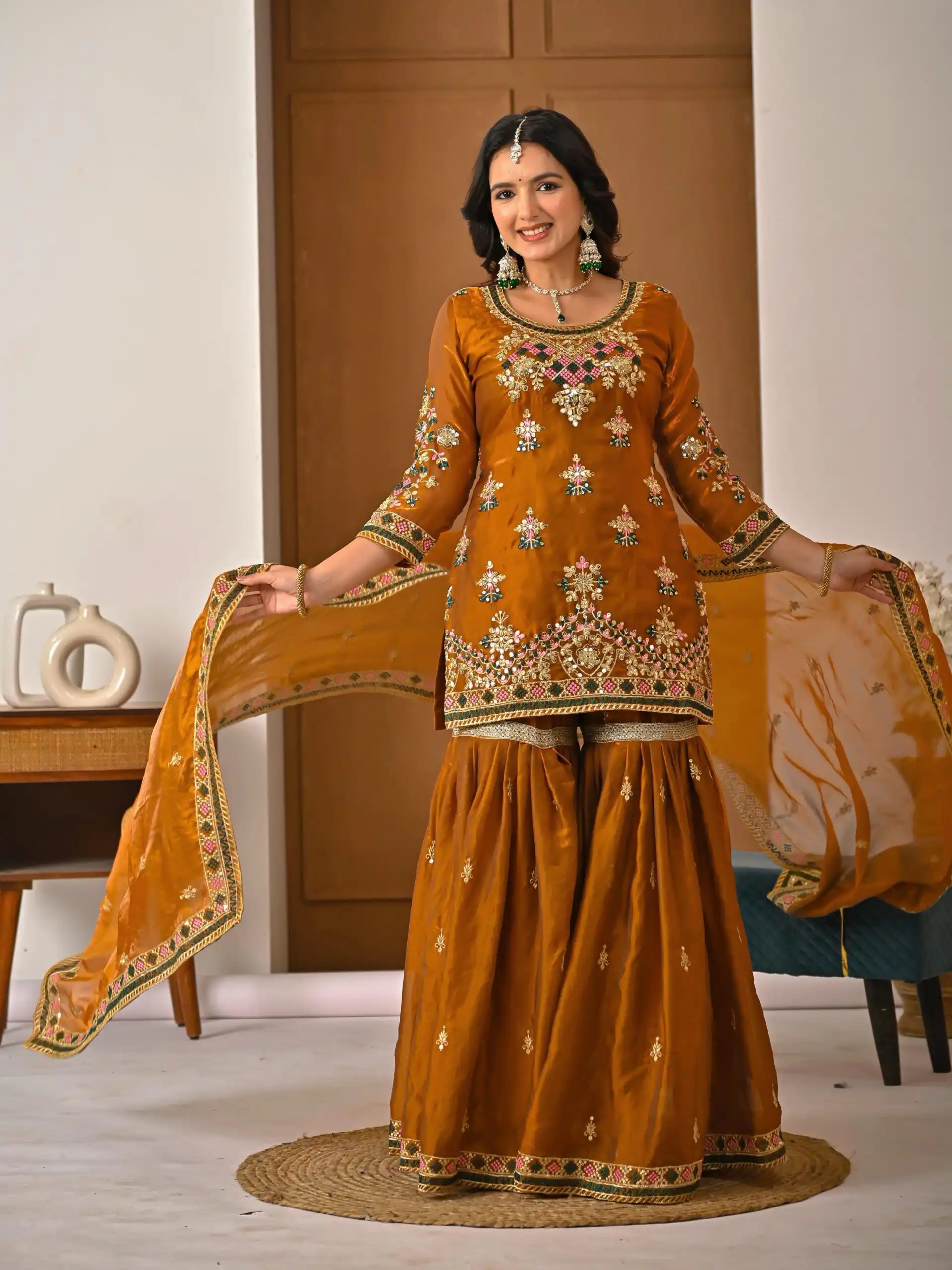 ND 5056 Brown Fandy Silk Salwar Suit with Embroidery Work. Wedding, Party, Festive, Events Now at just ₹2649. Delivery 4-6 Working Days. Shop now. | Jump Suits, Straight Suits, Casual Suits, Creative suits, Designer Suits, Palazzo Suits, Party Wear Suits, Patiala Suits, Salwar suit