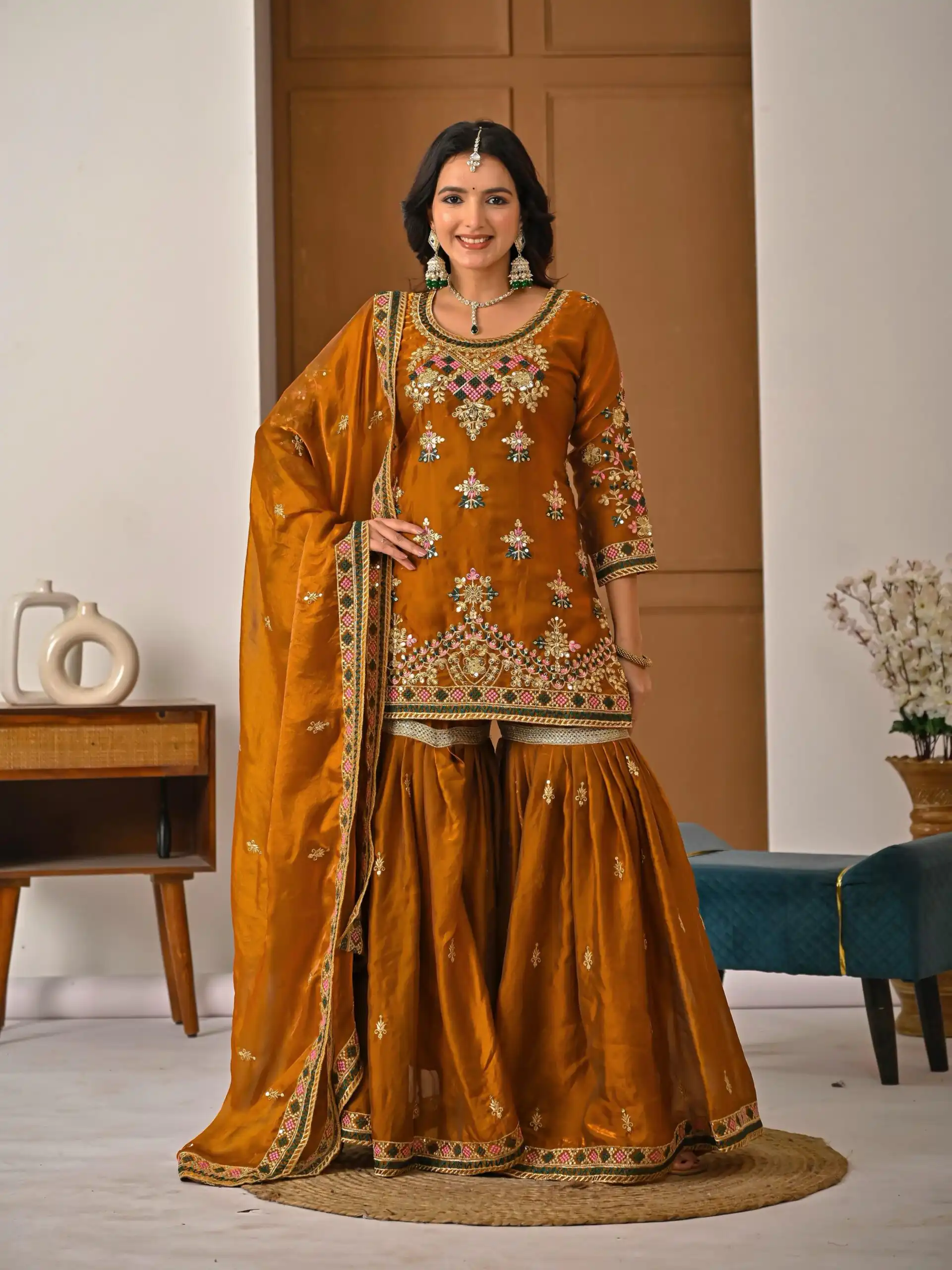 ND 5056 Brown Fandy Silk Salwar Suit with Embroidery Work. Wedding, Party, Festive, Events Now at just ₹2649. Delivery 4-6 Working Days. Shop now. | Jump Suits, Straight Suits, Casual Suits, Creative suits, Designer Suits, Palazzo Suits, Party Wear Suits, Patiala Suits, Salwar suit
