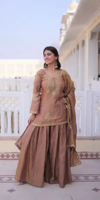 KA 1229 Brown Fendi Crush Salwar Suit Perfect for Wedding, Party, Onam, Temple Visit, Traditional Day – . Best Price ₹2399. Delivery 4-6 Working Days. | Jump Suits, Straight Suits, Casual Suits, Creative suits, Designer Suits, Palazzo Suits, Party Wear Suits, Patiala Suits, Salwar suit