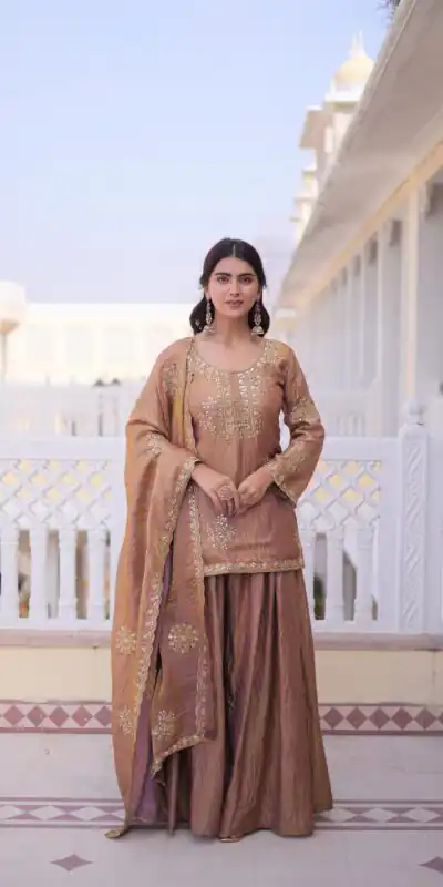 KA 1229 Brown Fendi Crush Salwar Suit Perfect for Wedding, Party, Onam, Temple Visit, Traditional Day – . Best Price ₹2399. Delivery 4-6 Working Days. | Jump Suits, Straight Suits, Casual Suits, Creative suits, Designer Suits, Palazzo Suits, Party Wear Suits, Patiala Suits, Salwar suit