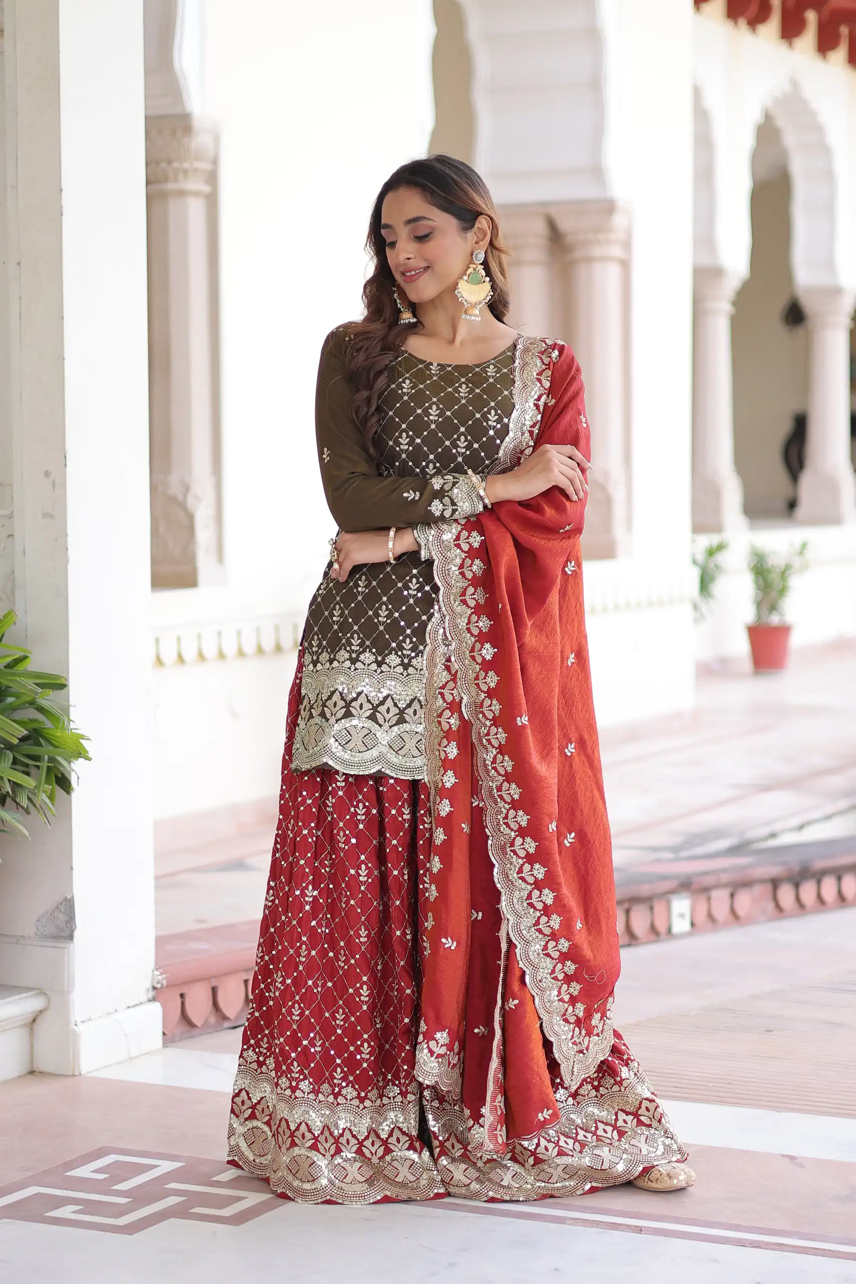 KA 1226 Brown Vichitra Silk Salwar Suit with Zari Work & Embroidery Work. Introductory Price ₹2649. Delivery 4-6 Working Days. Shop now. | Jump Suits, Straight Suits, Casual Suits, Creative suits, Designer Suits, Palazzo Suits, Party Wear Suits, Patiala Suits, Salwar suit