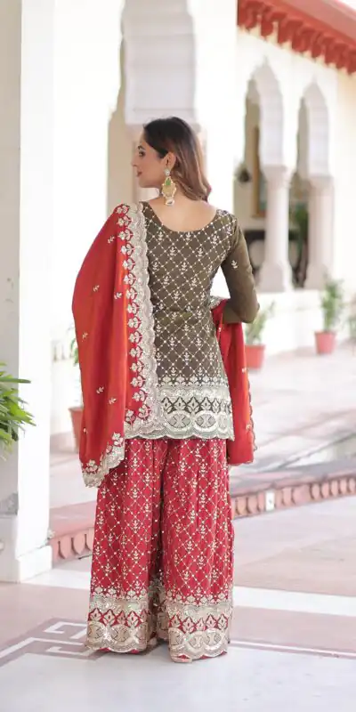 KA 1226 Brown Vichitra Silk Salwar Suit with Zari Work & Embroidery Work. Introductory Price ₹2649. Delivery 4-6 Working Days. Shop now. | Jump Suits, Straight Suits, Casual Suits, Creative suits, Designer Suits, Palazzo Suits, Party Wear Suits, Patiala Suits, Salwar suit