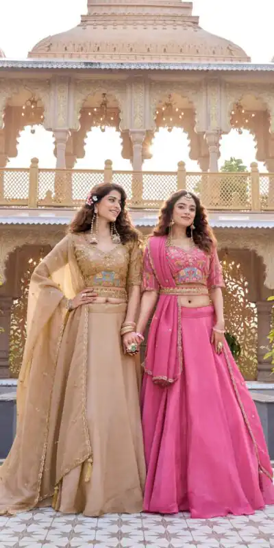 Ram 160 Chiku Color Crunchy Lehenga Choli with Embroidery Work. Online Festive Deal ₹3199. Delivery 4-6 Working Days. Shop now. | Bollywood Lehenga, Creative Lehenga, Designer Lehenga, Embroidered Lehenga, Lehenga, Party Wear Lehenga