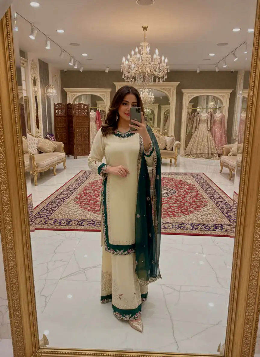 DB 33 Cream Color Georgette Salwar Suit with Embroidery Work. Introductory Price ₹2399. Delivery 4-6 Working Days. Shop now. | Jump Suits, Straight Suits, Casual Suits, Creative suits, Designer Suits, Palazzo Suits, Party Wear Suits, Patiala Suits, Salwar suit