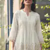 INLI Adaa 7.0 Cream in Rayon Cut Work & Embroidery Work Kurti . Introductory Price ₹1349. Delivery 4-6 Working Days. Shop now. | Bollywood Kurti, Creative Kurtis, Designer Kurti, Kurti, Party Wear Kurti, Selfie Kurti