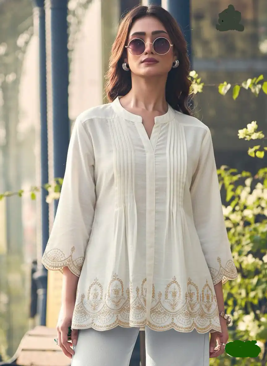 INLI Adaa 7.0 Cream in Rayon Cut Work & Embroidery Work Kurti . Introductory Price ₹1349. Delivery 4-6 Working Days. Shop now. | Bollywood Kurti, Creative Kurtis, Designer Kurti, Kurti, Party Wear Kurti, Selfie Kurti