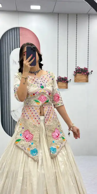 PC 557 Cream Simar Cosmos Lehenga Choli Perfect for Wedding, Party, Lohri, Baby Shower, Housewarming – . Introductory Price ₹2649. Delivery 4-6 Workin | Bollywood Lehenga, Creative Lehenga, Designer Lehenga, Embroidered Lehenga, Lehenga, Party Wear Lehenga