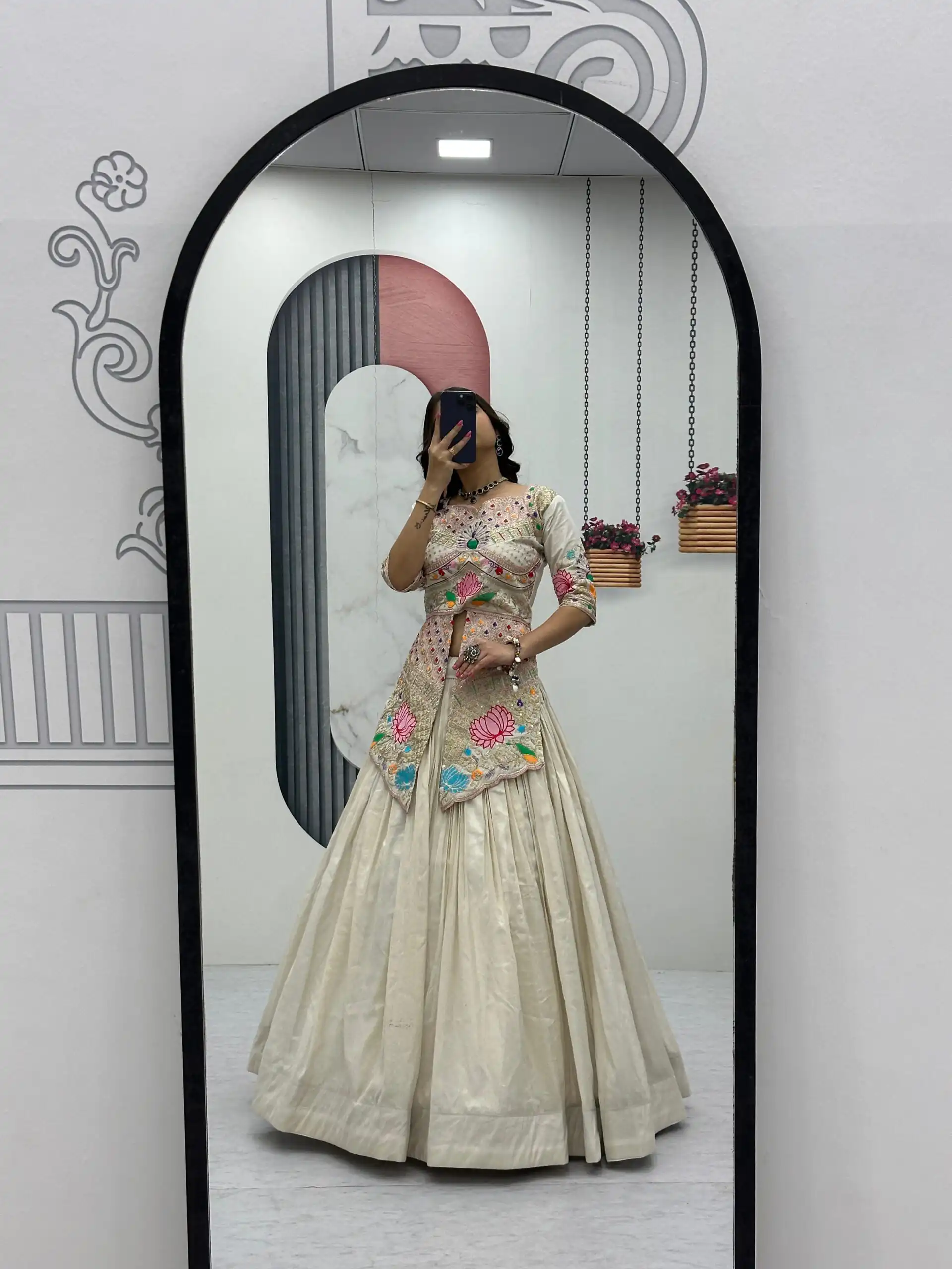 PC 557 Cream Simar Cosmos Lehenga Choli Perfect for Wedding, Party, Lohri, Baby Shower, Housewarming – . Introductory Price ₹2649. Delivery 4-6 Workin | Bollywood Lehenga, Creative Lehenga, Designer Lehenga, Embroidered Lehenga, Lehenga, Party Wear Lehenga