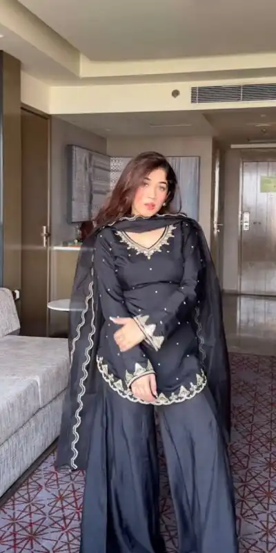 MF 499 Dark Grey Natural Crep Silk Salwar Suit with Embroidery Work & Lace Work. Introductory Price ₹1899. Delivery 4-6 Working Days. Shop now. | Jump Suits, Straight Suits, Tops & Bottoms, Track Suits, Trendy Wear, Casual Suits, Creative suits, Designer Suits, Palazzo Suits, Party Wear Suits, Patiala Suits, Salwar suit