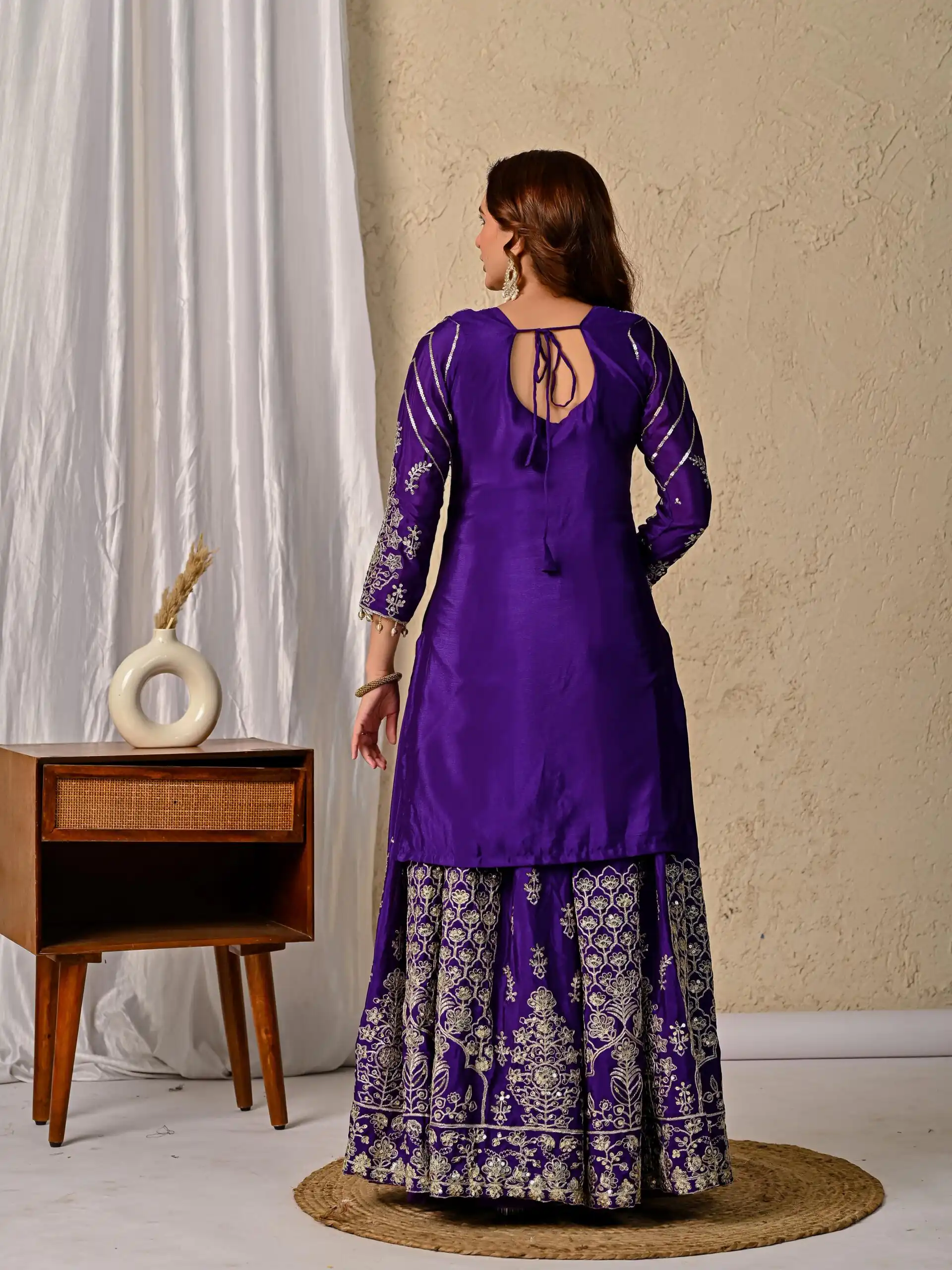 NF 1245 Dark Purple Chinon Silk Lehenga Choli with Embroidery Work & Zari Work. Now at just ₹2449. Delivery 4-6 Working Days. Shop now. | Bollywood Lehenga, Creative Lehenga, Designer Lehenga, Embroidered Lehenga, Lehenga, Party Wear Lehenga