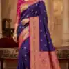 MB 18 Dark Purple in Color Meenakari Zari Work & Lace Work Saree work. Exclusive Offer ₹2399. Delivery 4-6 Working Days. Shop now. | Bollywood Sarees, Creative Sarees, Designer Sarees, Embroidered Sarees, Ethnic Saree, Modern Digital sarees, Party Wear Sarees, Sarees