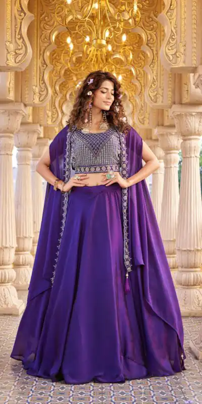 Ram 155 Dark Purple in Color Rangoli Silk Embroidery Work Lehenga Choli . Exclusive Offer ₹3249. Delivery 4-6 Working Days. Shop now. | Bollywood Lehenga, Creative Lehenga, Designer Lehenga, Embroidered Lehenga, Lehenga, Party Wear Lehenga