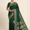 MB 213 Green Color Zari Work & Lace Work Saree in Banarasi Soft. Grab it for ₹1899. Delivery 4-6 Working Days .Online Shop now. | Bollywood Sarees, Creative Sarees, Designer Sarees, Embroidered Sarees, Ethnic Saree, Modern Digital sarees, Party Wear Sarees, Sarees