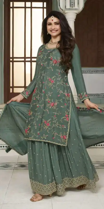 FC AVANTI 66301 Green Chinon Salwar Suit Perfect for Wedding, Party, Traditional Day, Durga Puja, Makar Sankranti – . Get it for ₹3049. Delivery 4-6 Wor | Jump Suits, Straight Suits, Casual Suits, Creative suits, Designer Suits, Palazzo Suits, Party Wear Suits, Patiala Suits, Salwar suit