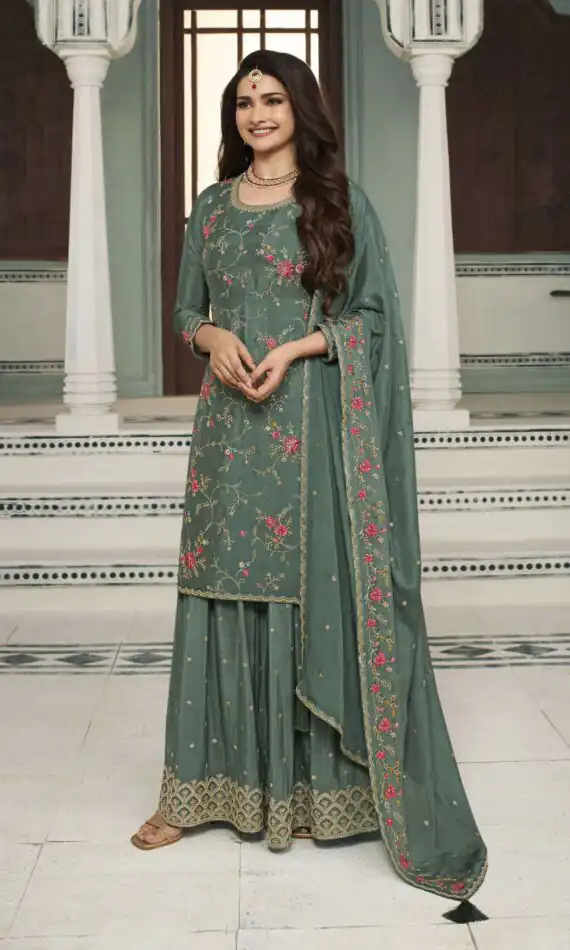 FC AVANTI 66301 Green Chinon Salwar Suit Perfect for Wedding, Party, Traditional Day, Durga Puja, Makar Sankranti – . Get it for ₹3049. Delivery 4-6 Wor | Jump Suits, Straight Suits, Casual Suits, Creative suits, Designer Suits, Palazzo Suits, Party Wear Suits, Patiala Suits, Salwar suit