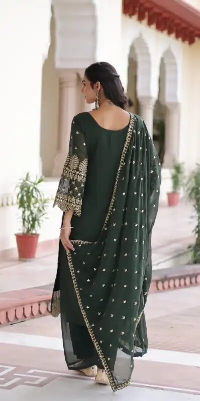 KA 1219 Green Faux Blooming Salwar SuitPerfect for Wedding, Party, Pongal, Baisakhi, Housewarming – . Now at just ₹2149. Delivery 4-6 Working Days. | Jump Suits, Straight Suits, Casual Suits, Creative suits, Designer Suits, Palazzo Suits, Party Wear Suits, Patiala Suits, Salwar suit