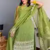 ST 1142 Green Faux Georgette Salwar Suit with Mirror Work & Embroidery Work. Introductory Price ₹2449. Delivery 4-6 Working Days. Shop now. | Jump Suits, Straight Suits, Casual Suits, Creative suits, Designer Suits, Palazzo Suits, Party Wear Suits, Patiala Suits, Salwar suit