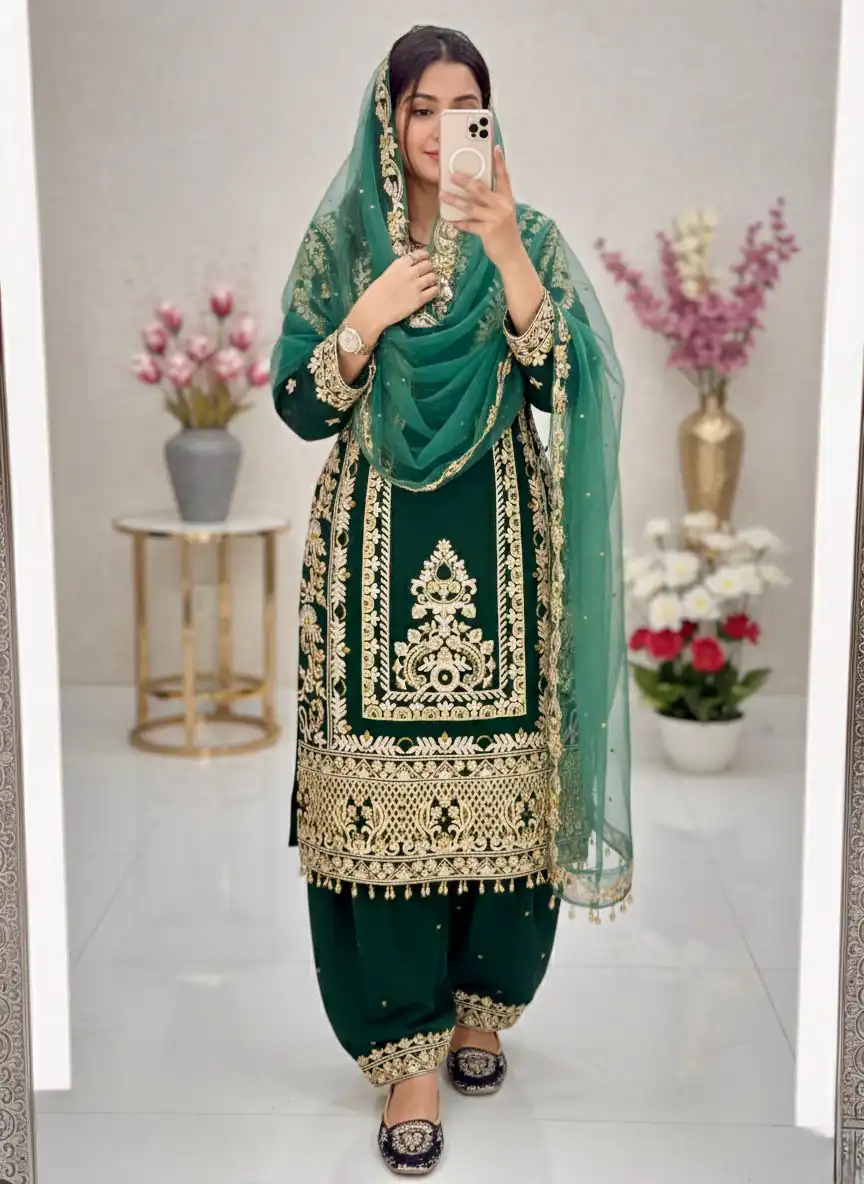 KF 1716 Green in Color Faux Georgette Embroidery Work Salwar Suit . Exclusive Offer ₹2099. Delivery 4-6 Working Days. Shop now. | Jump Suits, Straight Suits, Tops & Bottoms, Track Suits, Trendy Wear, Casual Suits, Creative suits, Designer Suits, Palazzo Suits, Party Wear Suits, Patiala Suits, Salwar suit