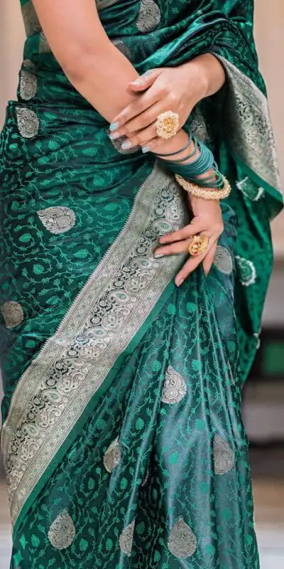 KPR 252 Green in Soft Lichi Silk Lace Work & Lace Border Saree. Affordable Price ₹1449. Delivery 4-6 Working Days. Shop now. | Bollywood Sarees, Creative Sarees, Designer Sarees, Embroidered Sarees, Ethnic Saree, Modern Digital sarees, Party Wear Sarees, Sarees