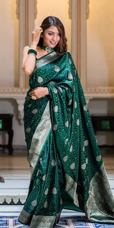 KPR 252 Green in Soft Lichi Silk Lace Work & Lace Border Saree. Affordable Price ₹1449. Delivery 4-6 Working Days. Shop now. | Bollywood Sarees, Creative Sarees, Designer Sarees, Embroidered Sarees, Ethnic Saree, Modern Digital sarees, Party Wear Sarees, Sarees