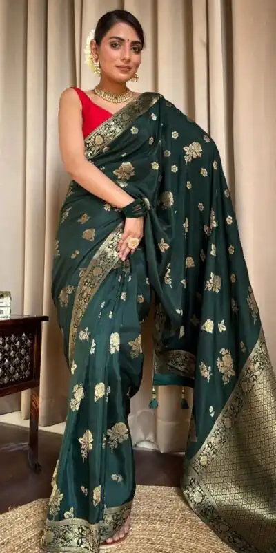 KPR 226 Green Soft Lichi Silk Saree Perfect for Wedding, Party, Raksha Bandhan, Sangeet, Eid – . Get it for ₹1399. Delivery 4-6 Working Days. | Bollywood Sarees, Creative Sarees, Designer Sarees, Embroidered Sarees, Ethnic Saree, Modern Digital sarees, Party Wear Sarees, Sarees