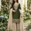 SR 1694 Green Organza Silk Salwar Suit with Embroidery Work & Lace Work. Exclusive Offer ₹1999. Delivery 4-6 Working Days. Shop now. | Jump Suits, Straight Suits, Casual Suits, Creative suits, Designer Suits, Palazzo Suits, Party Wear Suits, Patiala Suits, Salwar suit