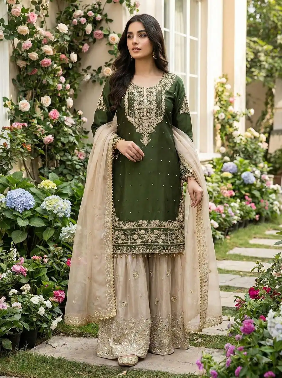 SR 1694 Green Organza Silk Salwar Suit with Embroidery Work & Lace Work. Exclusive Offer ₹1999. Delivery 4-6 Working Days. Shop now. | Jump Suits, Straight Suits, Casual Suits, Creative suits, Designer Suits, Palazzo Suits, Party Wear Suits, Patiala Suits, Salwar suit