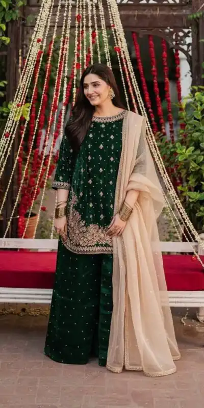 KF 1707 Green with Embroidery Work & Lace Work Viscose Velvet Salwar Suit . Introductory Price ₹2399. Delivery 4-6 Working Days. Shop now. | Jump Suits, Straight Suits, Casual Suits, Creative suits, Designer Suits, Palazzo Suits, Party Wear Suits, Patiala Suits, Salwar suit