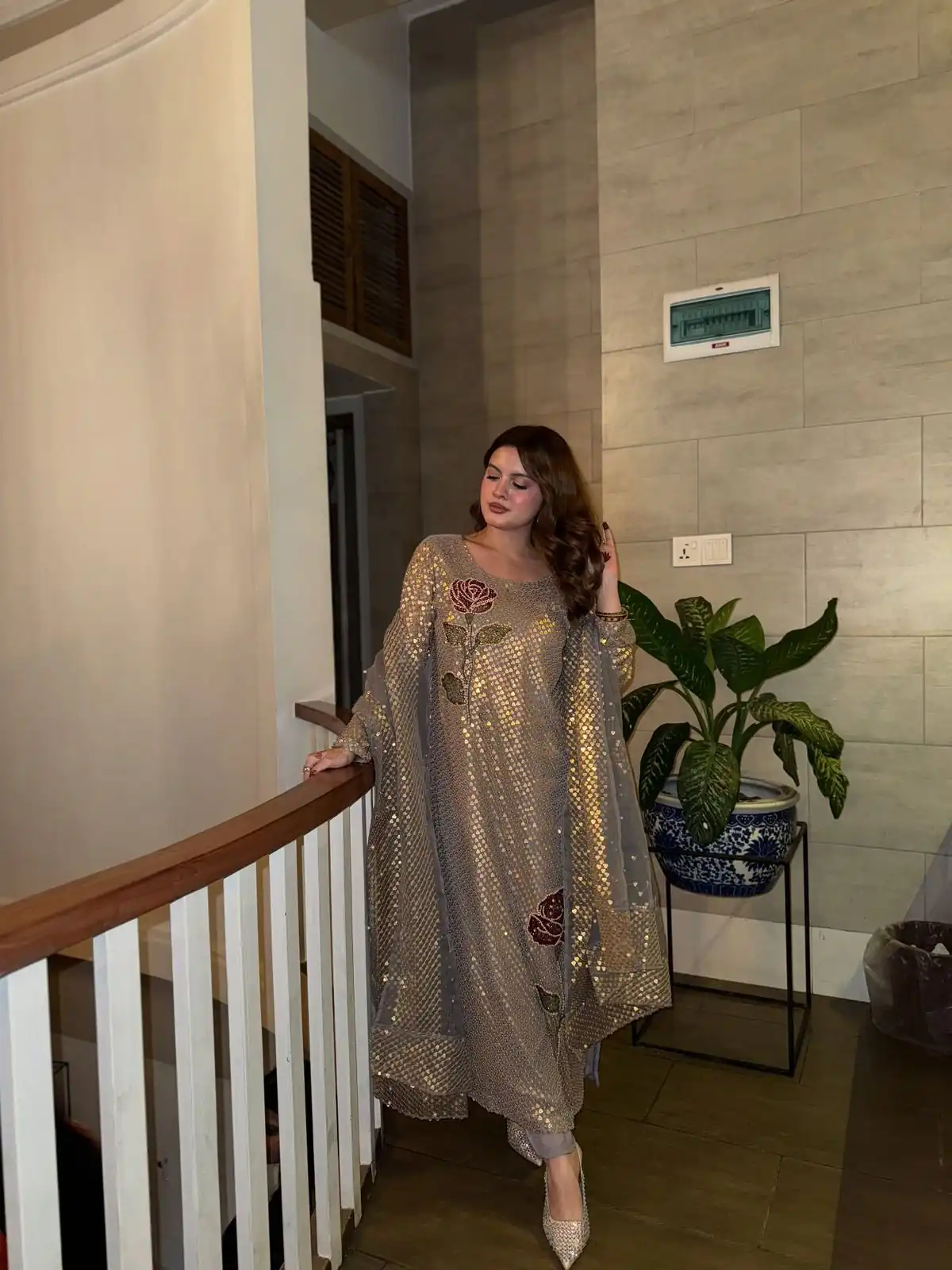 ST 1162 Grey in Faux Georgette Sequins Work & Embroidery Work Salwar Suit . Get it for ₹1999. Delivery 4-6 Working Days. Shop now. | Jump Suits, Straight Suits, Casual Suits, Creative suits, Designer Suits, Palazzo Suits, Party Wear Suits, Patiala Suits, Salwar suit