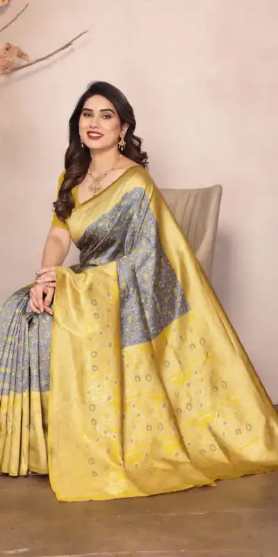 KPR 216 Grey in Soft Lichi Silk Lace Border & Lace Work Saree . Exclusive Offer ₹1449. Delivery 4-6 Working Days. Shop now. | Bollywood Sarees, Creative Sarees, Designer Sarees, Embroidered Sarees, Ethnic Saree, Modern Digital sarees, Party Wear Sarees, Sarees