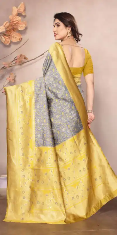 KPR 216 Grey in Soft Lichi Silk Lace Border & Lace Work Saree . Exclusive Offer ₹1449. Delivery 4-6 Working Days. Shop now. | Bollywood Sarees, Creative Sarees, Designer Sarees, Embroidered Sarees, Ethnic Saree, Modern Digital sarees, Party Wear Sarees, Sarees