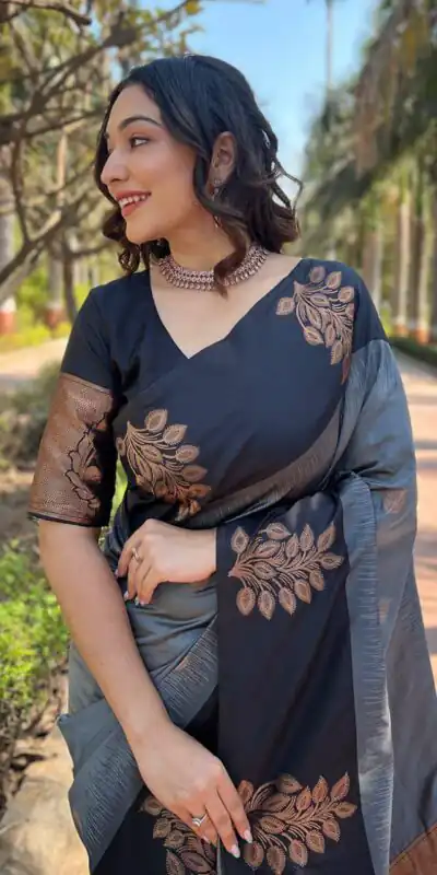 KPR 221 Grey Soft Lichi Silk Saree Perfect for Wedding, Party, Raksha Bandhan, Sangeet, Eid – . Get it for ₹1449. Delivery 4-6 Working Days. | Bollywood Sarees, Creative Sarees, Designer Sarees, Embroidered Sarees, Ethnic Saree, Modern Digital sarees, Party Wear Sarees, Sarees