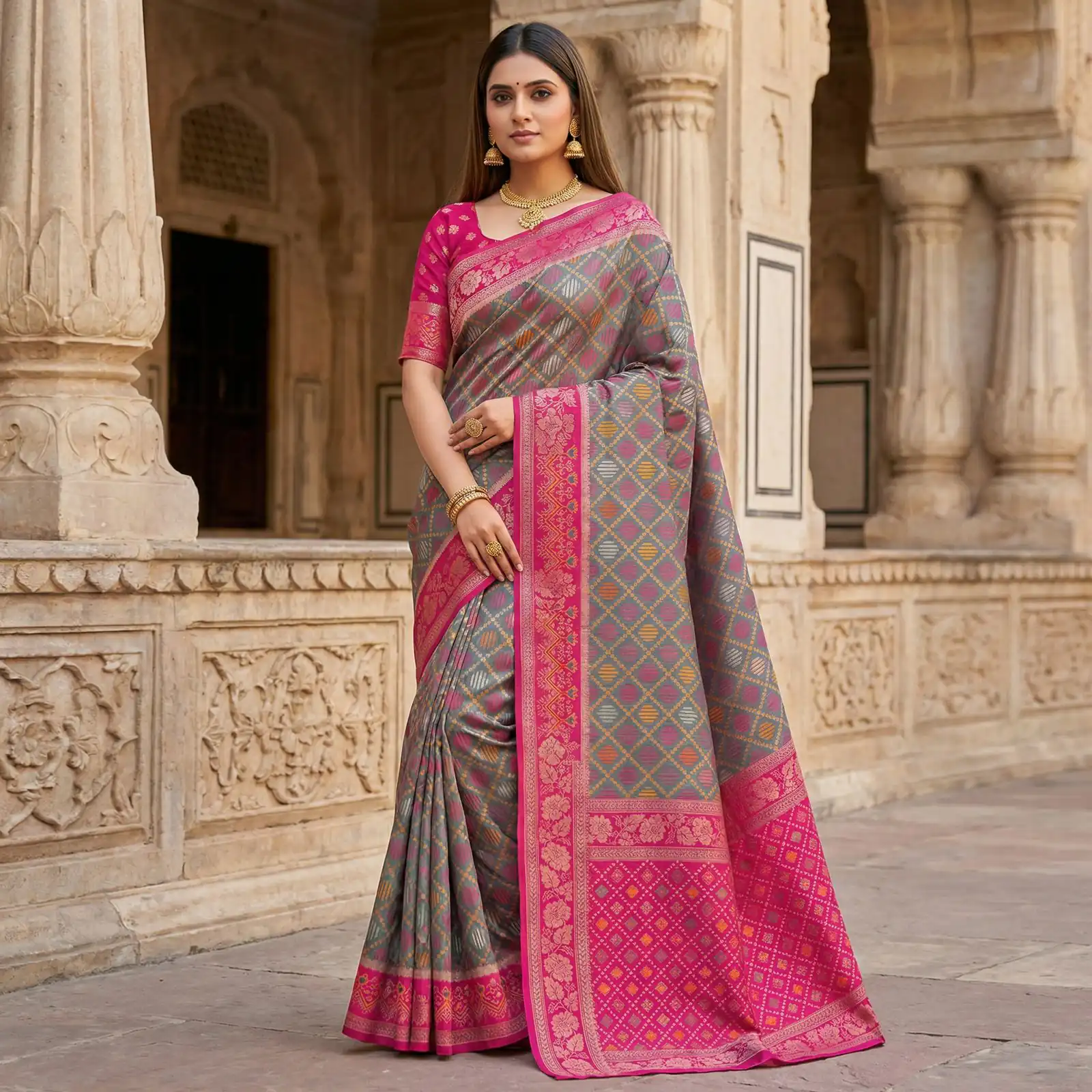 MB 6088 Grey Color Lace Work & Zari Work Sareein Pochampalli Silk. Best Price ₹2049. Delivery 4-6 Working Days. Shop now. | Bollywood Sarees, Creative Sarees, Designer Sarees, Embroidered Sarees, Ethnic Saree, Modern Digital sarees, Party Wear Sarees, Sarees