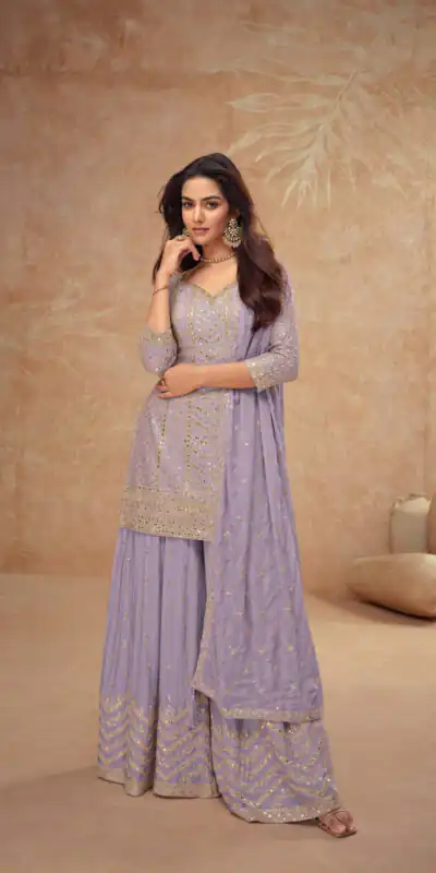FC 7518 Lavender Chinon Salwar Suit Perfect for Wedding, Party, Diwali, Durga Puja, Temple Visit – . Festive Deal ₹3099. Delivery 4-6 Working Days. | Jump Suits, Straight Suits, Tops & Bottoms, Track Suits, Trendy Wear, Casual Suits, Creative suits, Designer Suits, Palazzo Suits, Party Wear Suits, Patiala Suits, Salwar suit