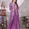 Lavender Chinon Silk Embroider Lehenga Choli