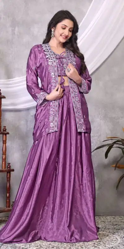 BB 02 Lavender Chinon Silk Lehenga Choli with Embroidery Work & Sequins Work. Available at ₹1999 only. Delivery 4-6 Working Days. Shop now. | Bollywood Lehenga, Creative Lehenga, Designer Lehenga, Embroidered Lehenga, Lehenga, Party Wear Lehenga