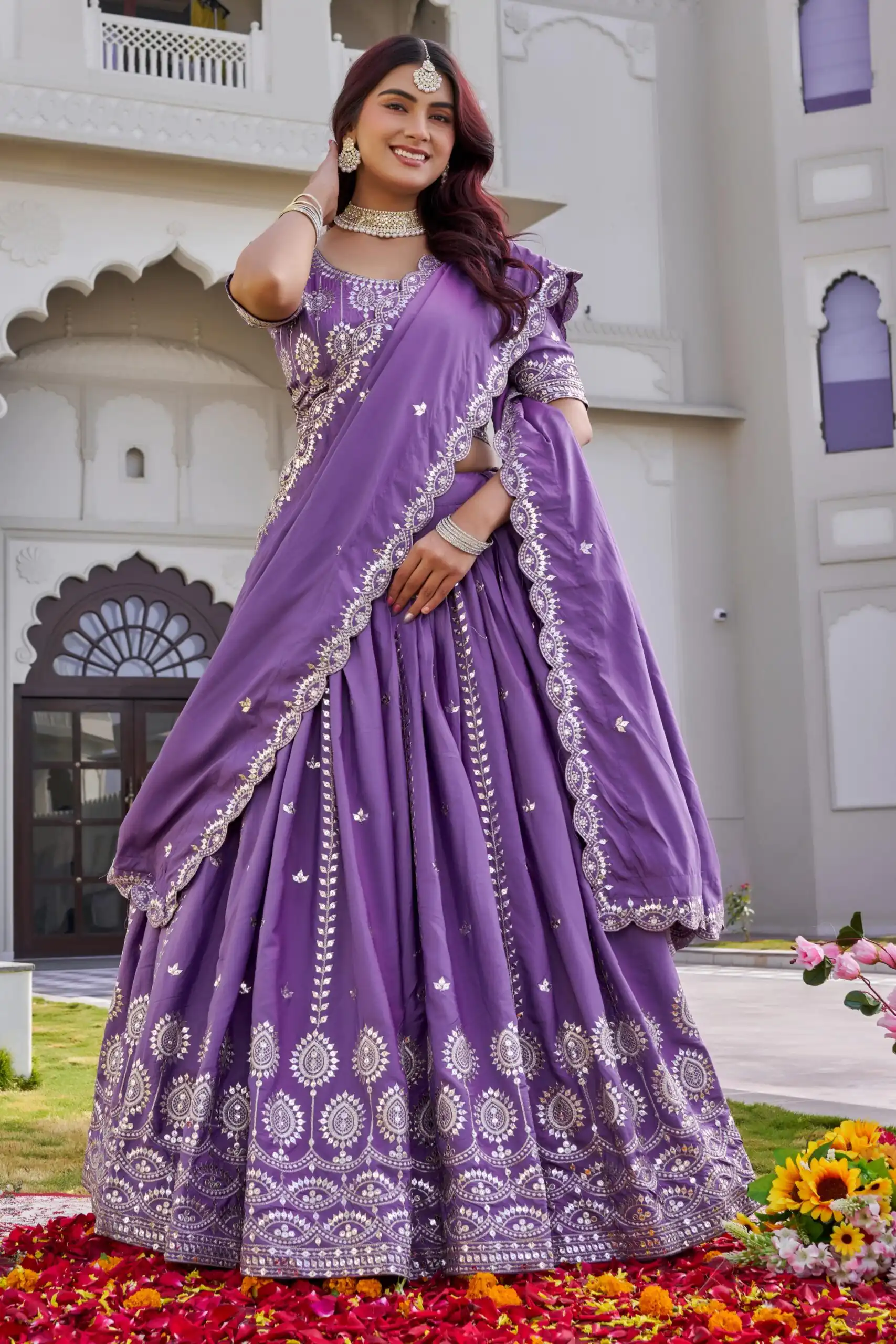Ram 154 Lavender Color Crap Silk Lehenga Choli with Embroidery Work. Now at just ₹2549. Delivery 4-6 Working Days. Shop now. | Bollywood Lehenga, Creative Lehenga, Designer Lehenga, Embroidered Lehenga, Lehenga, Party Wear Lehenga