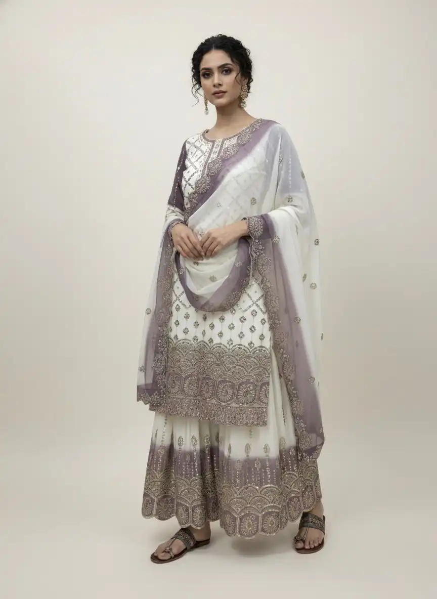 AD 223 Lavender Dual Tone Star Georgette Salwar Suit with Embroidery Work. Get it for ₹2399. Delivery 4-6 Working Days. Shop now. | Jump Suits, Straight Suits, Casual Suits, Creative suits, Designer Suits, Palazzo Suits, Party Wear Suits, Patiala Suits, Salwar suit