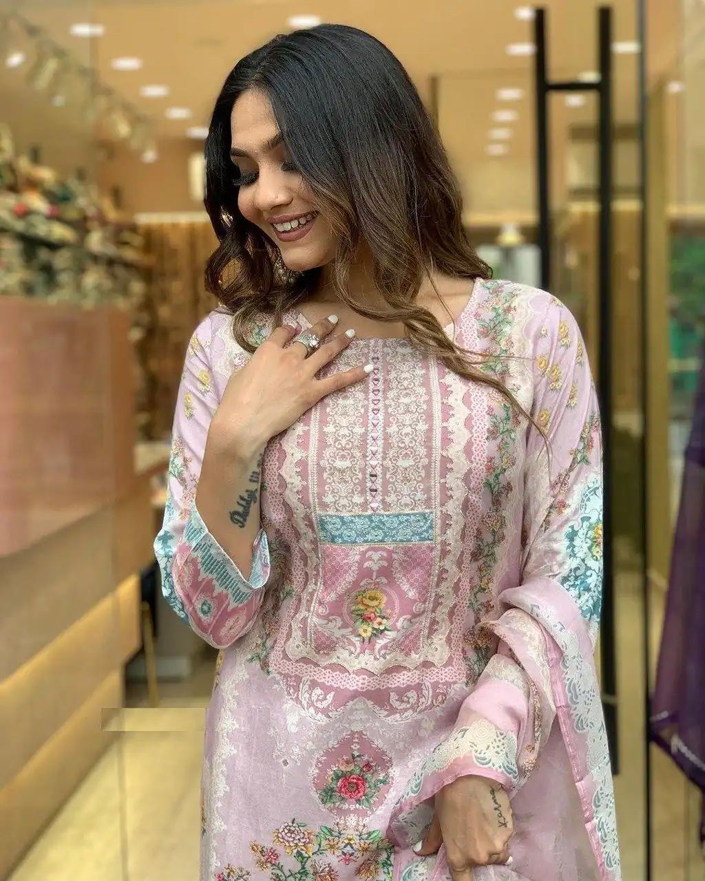 DC G22 Light Pink in Maslin Digital Print Salwar Suit . Wedding, Party, Festive, Events, Introductory Price ₹1749. Delivery 4-6 Working Days. Shop now. | Jump Suits, Straight Suits, Casual Suits, Creative suits, Designer Suits, Palazzo Suits, Party Wear Suits, Patiala Suits, Salwar suit